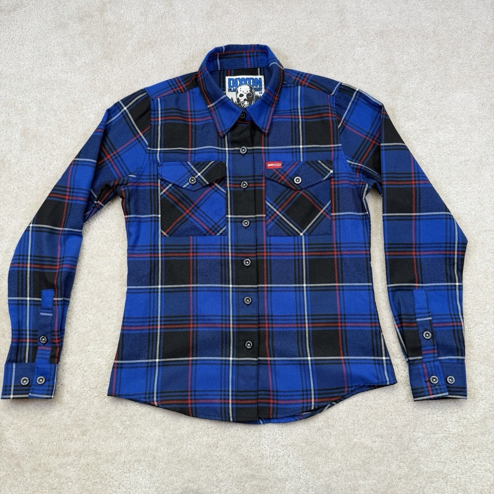 Dixxon Plaid Flannel Shirt Womens Small Blue Camp Crystal Lake Jason Friday 13th